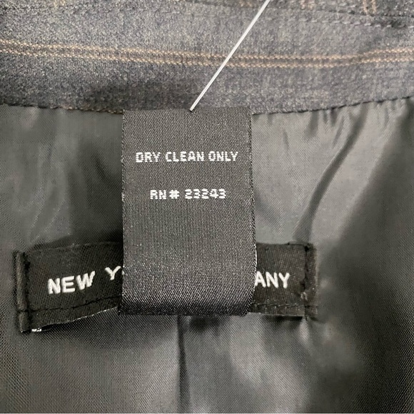 New York & Company Womens Blazer 14 Bluish-Gray One-Button Striped Career Office - Picture 12 of 13